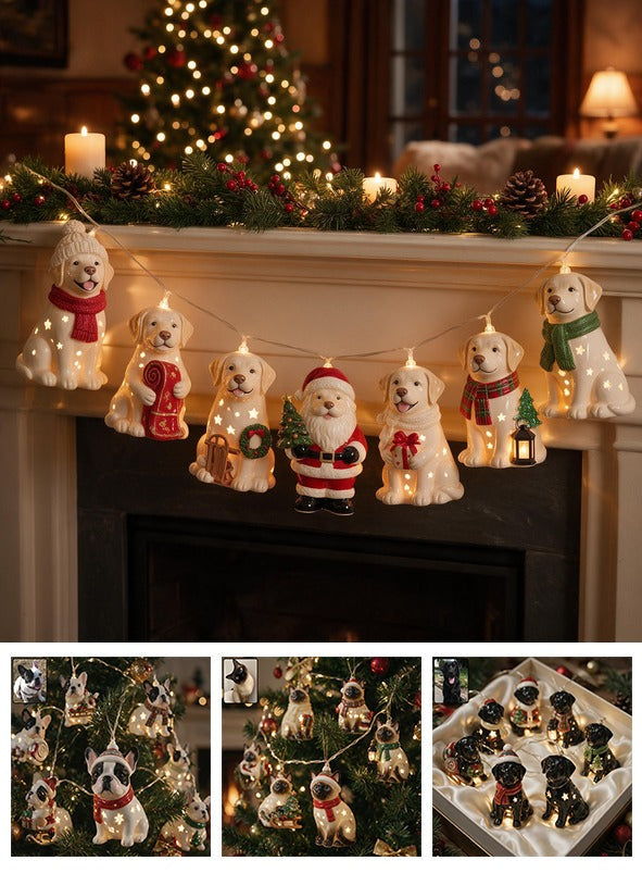 Personalized Custom Photo Christmas Yellow Labrador Retriever String Lights Home Decor