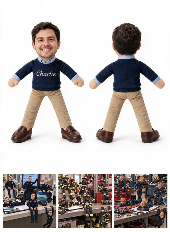 Personalized Latino Male Posable Plush Doll Custom Colleague Gift