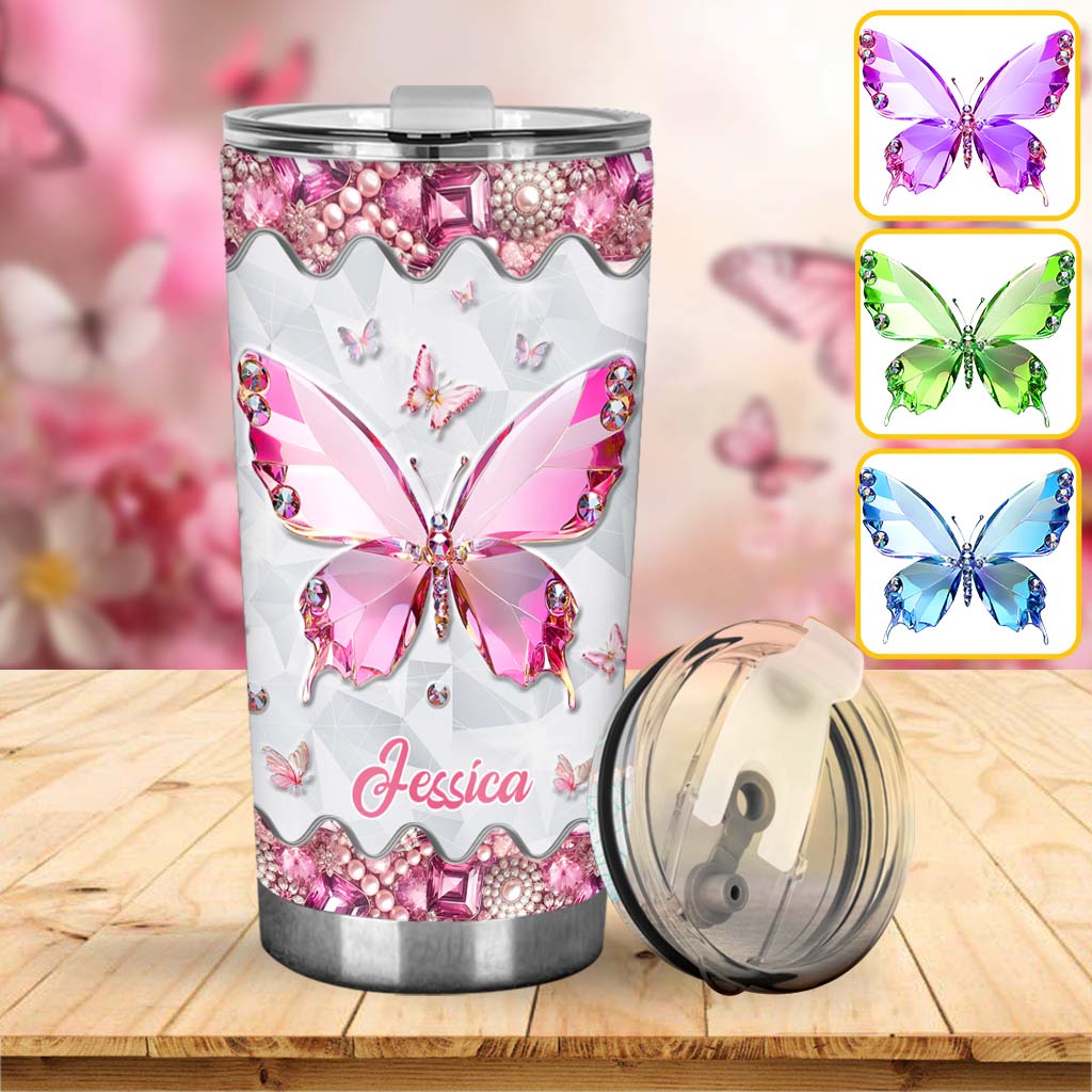 Love Butterflies - Personalized Butterfly Tumbler