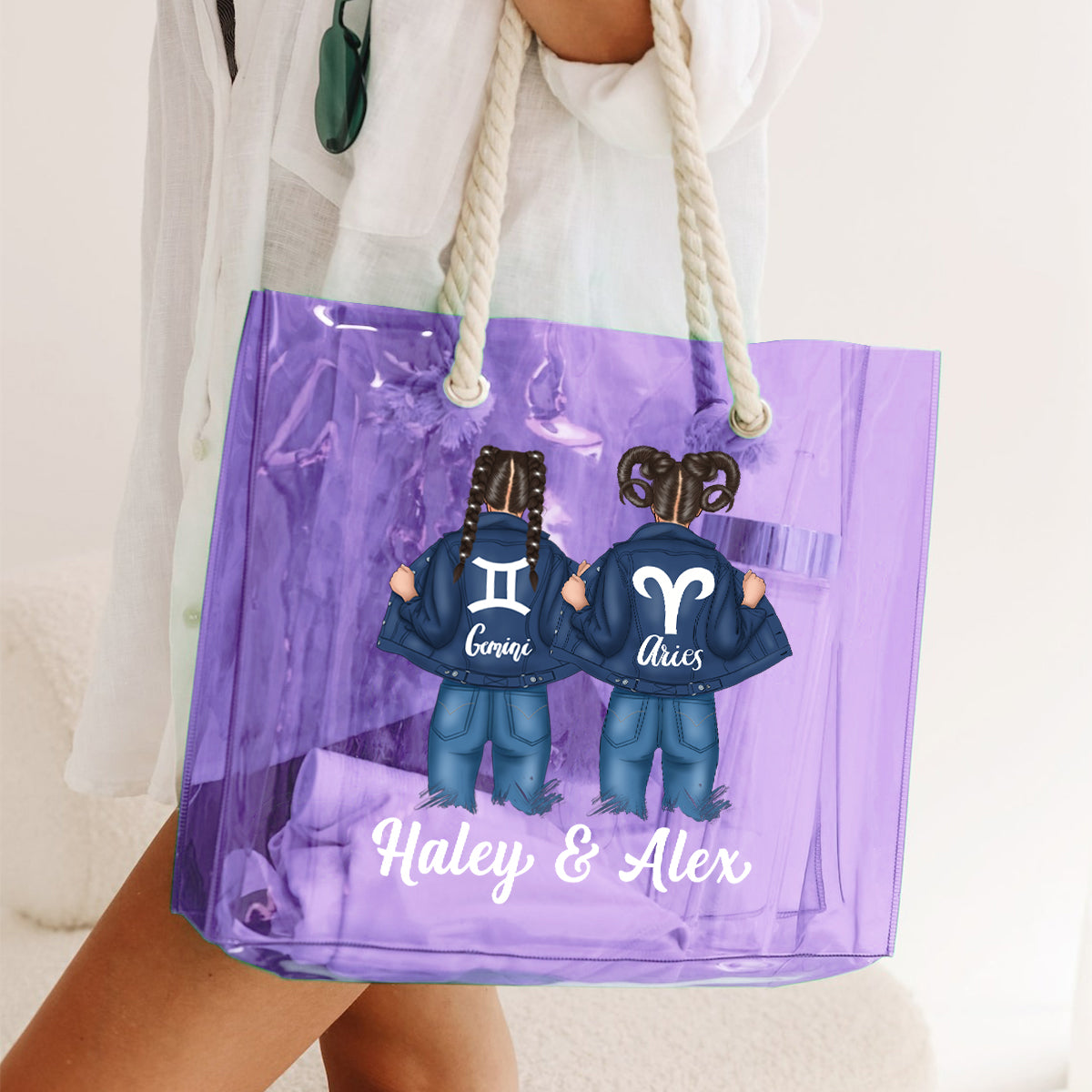 Apparently We Are Trouble - Personalized Bestie Clear Tote Bag
