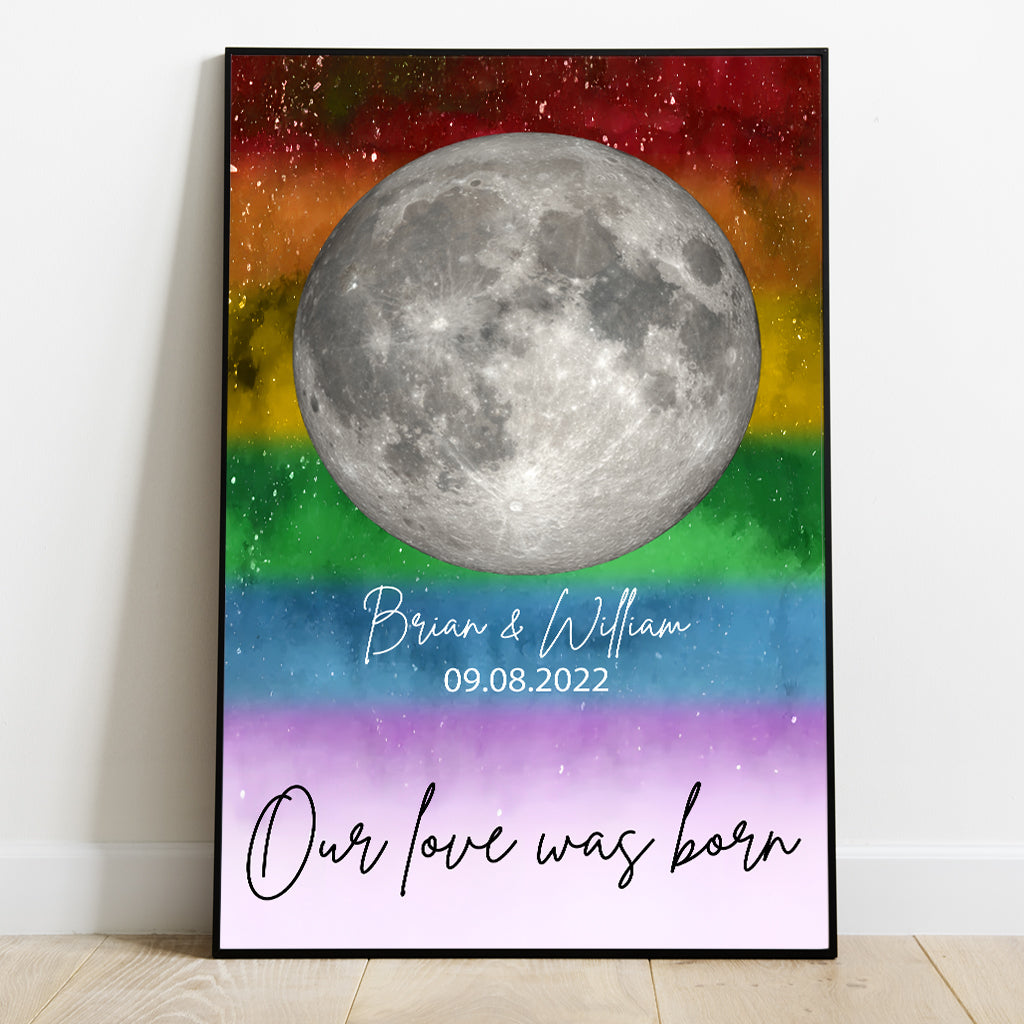 Our Love Was Born - Personalized LGBT Support Canvas And Poster