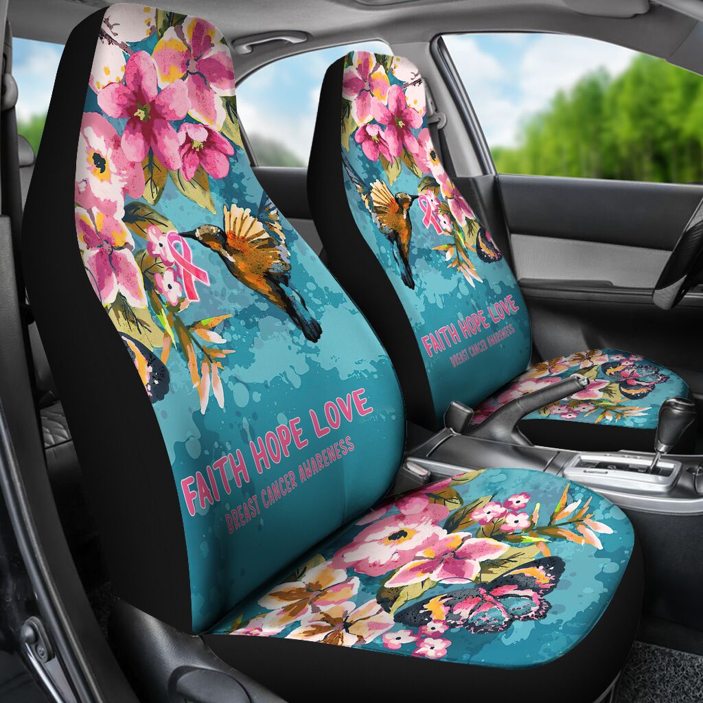 Faith Hope Love Breast Cancer Awareness Seat Covers 0622