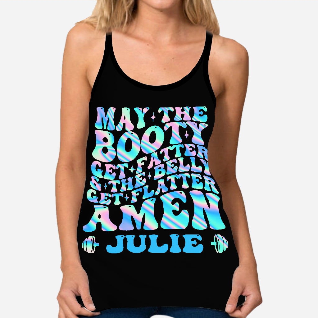May The Booty Get Fatter - Personalized Fitness Cross Tank Top and Leggings