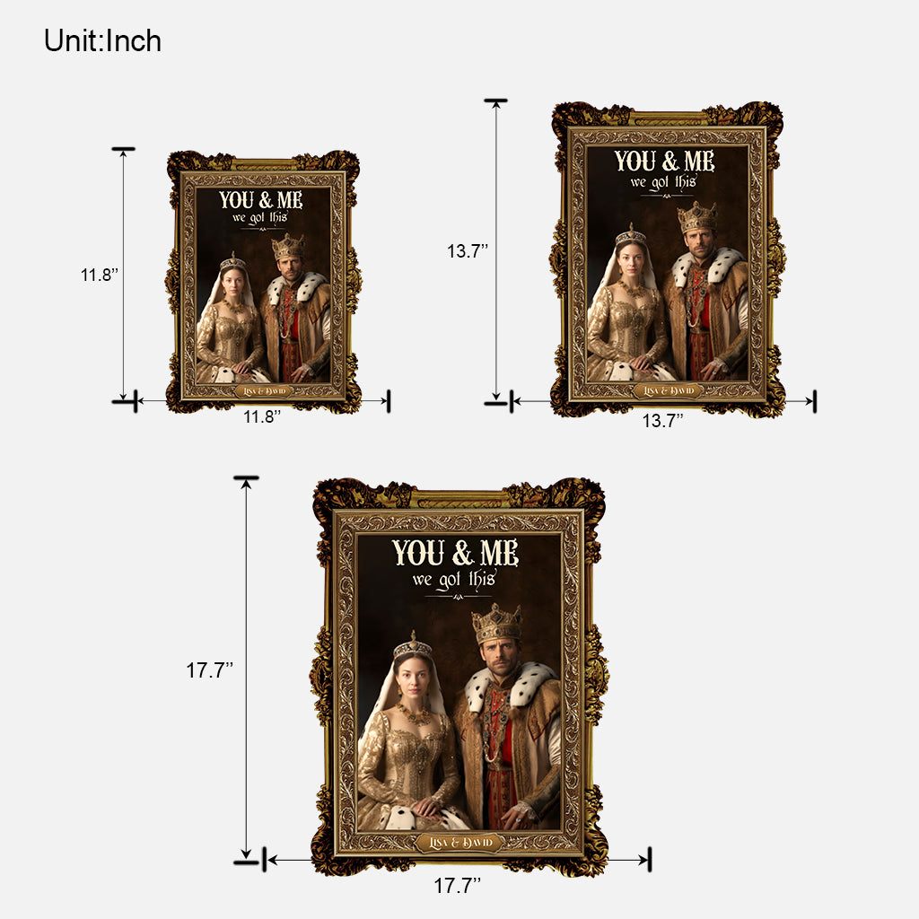 Her King His Queen - Personalized Couple Wood Sign
