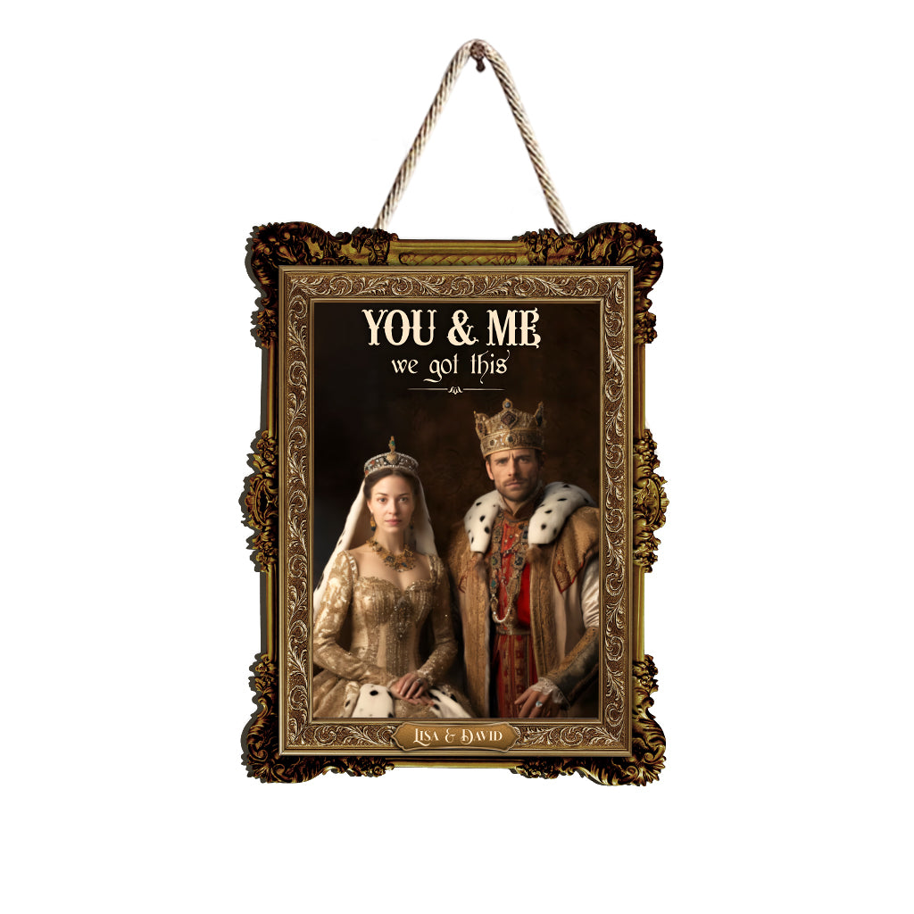 Her King His Queen - Personalized Couple Wood Sign