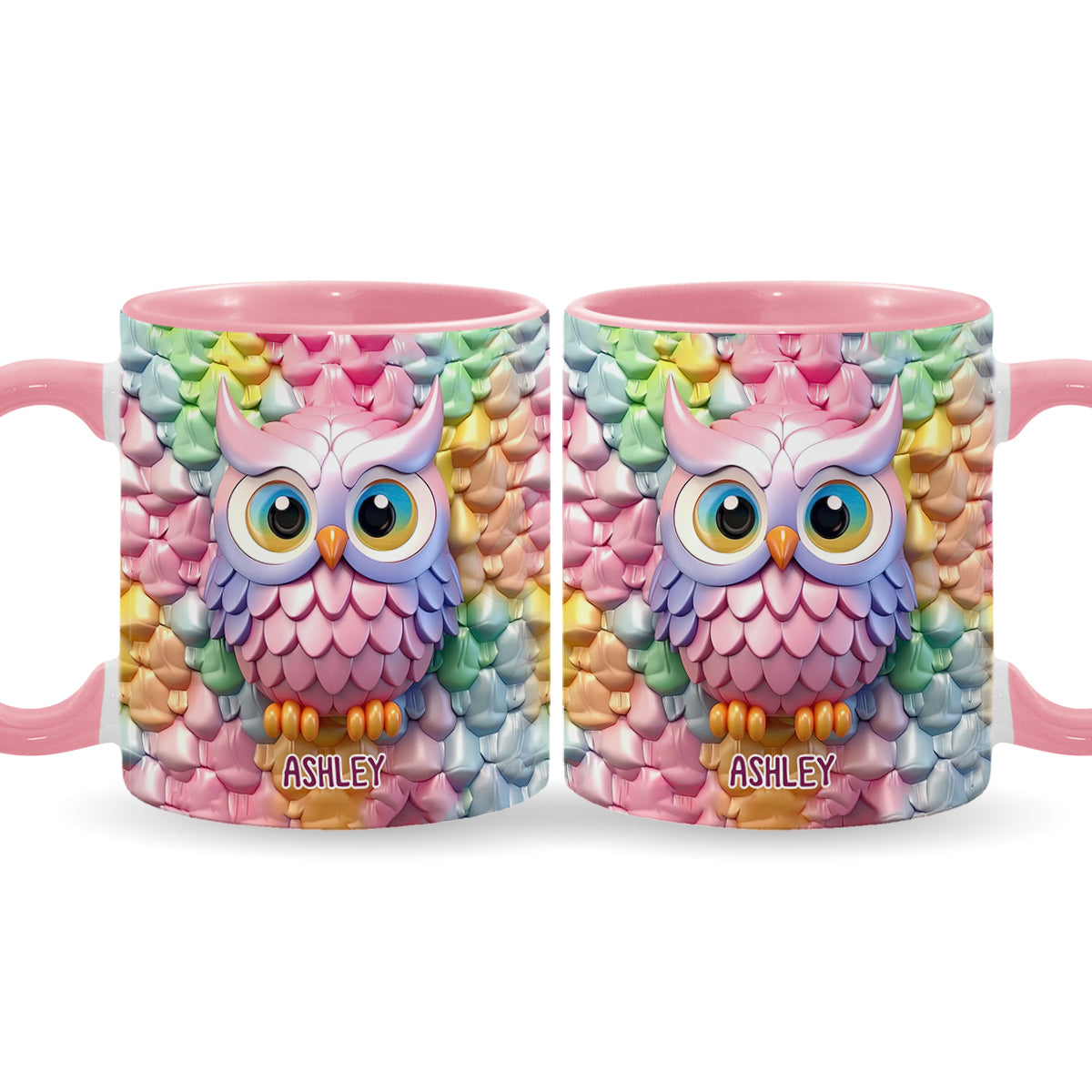 Mug personnalisé Hibou coloré - Motif hibou