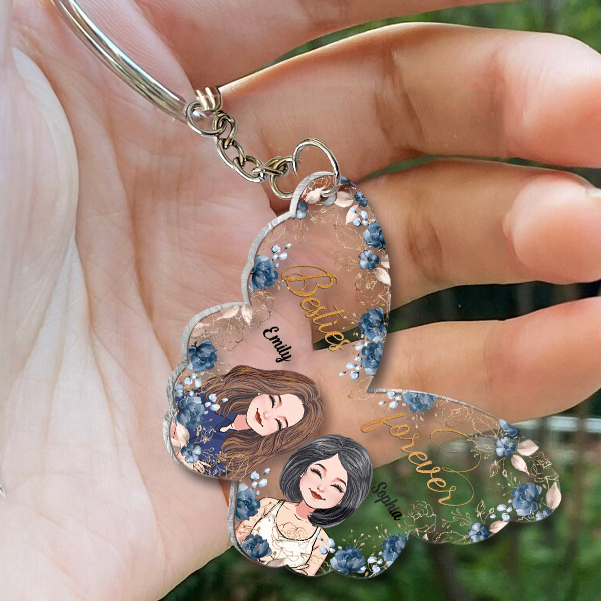 Besties Forever - Personalized Bestie Transparent Keychain