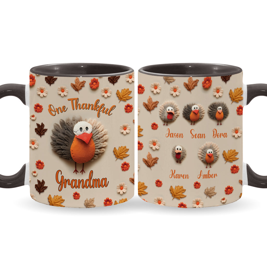 One Thankful Grandma - Gift for grandma, mom - Personalized Accent Mug