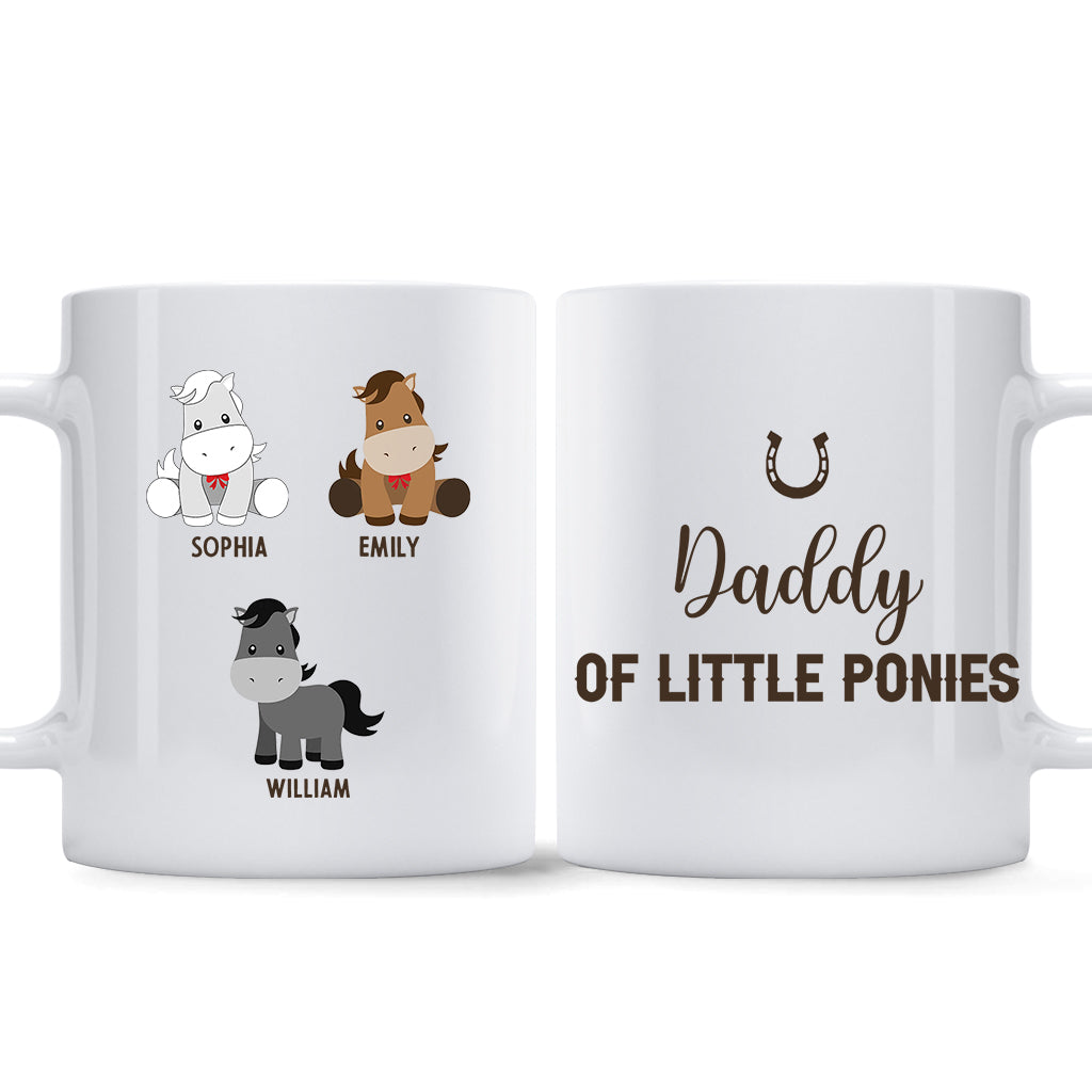 Daddy's Little Ponies - Horse gift for dad,grandpa, husband, him - Personalized Mug