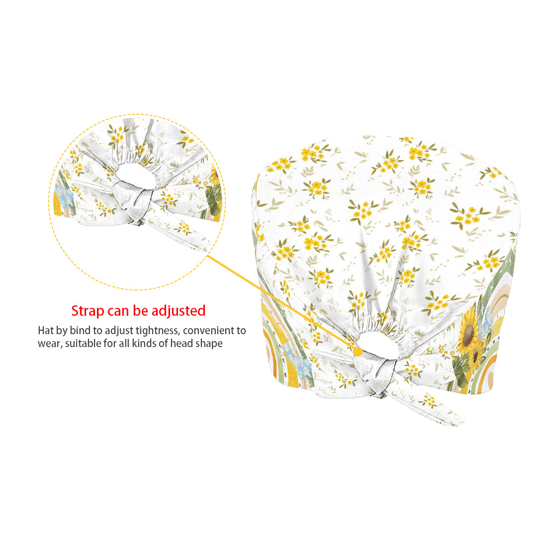 Floral Rainbow - Personalized Nurse Scrub Cap