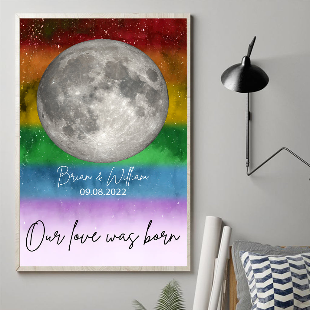Our Love Was Born - Personalized LGBT Support Canvas And Poster