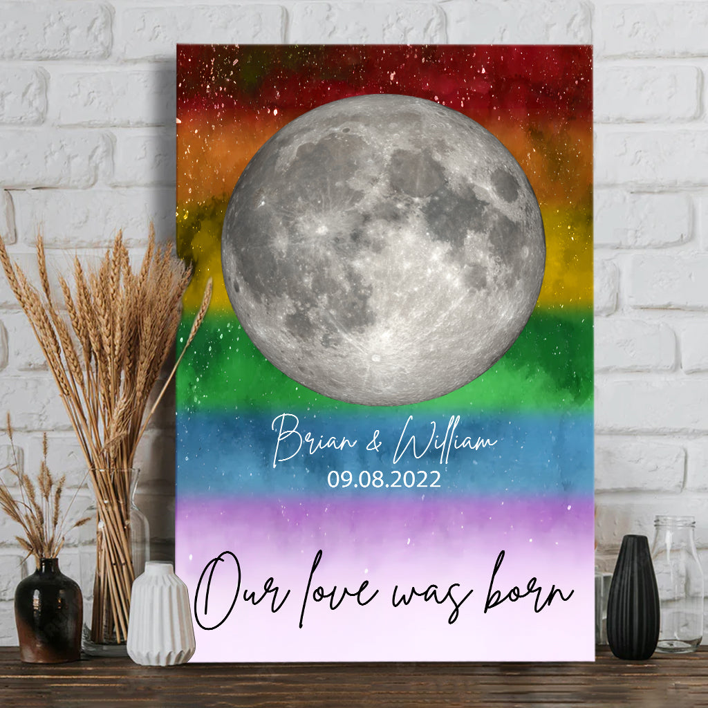 Our Love Was Born - Personalized LGBT Support Canvas And Poster