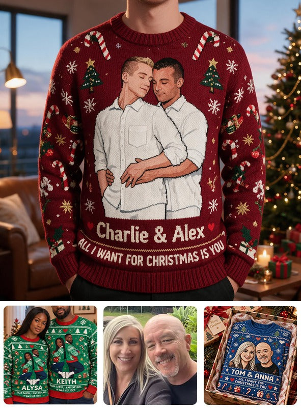 Personalisierter Weihnachts-Sweater für schwule Paare - LGBT Geschenk
