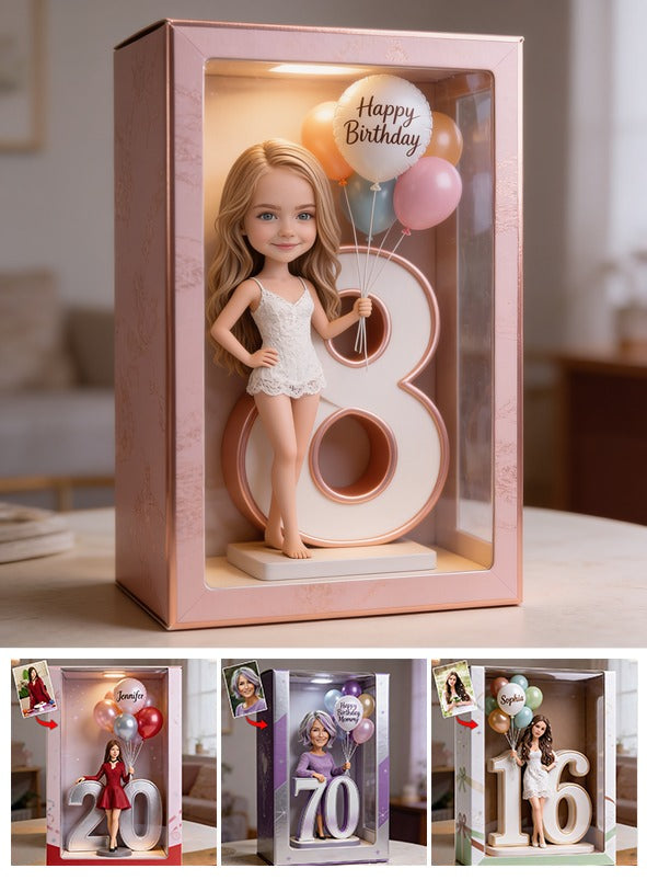 Personalisierte 8. Geburtstags-Acryl-Displaybox Geschenk für Tochter Enkelin Nichte