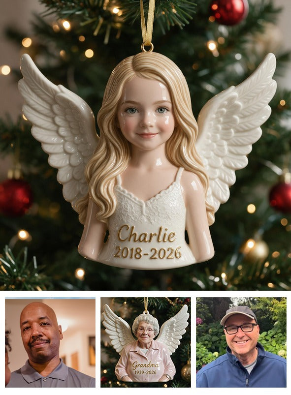 Ornement 3D Mémorial de Noël Personnalisé pour Petite Fille
