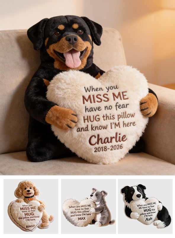 Personalized Adult Black and Tan Rottweiler Memorial Faux Fur Shaped Pillow