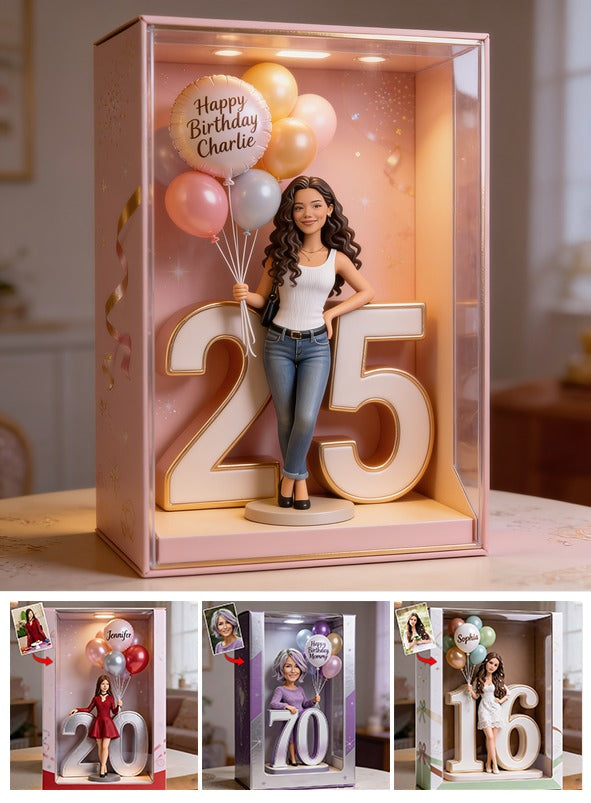 Personalisierte 25. Geburtstags-Acryl-Displaybox für Latina-Frauen