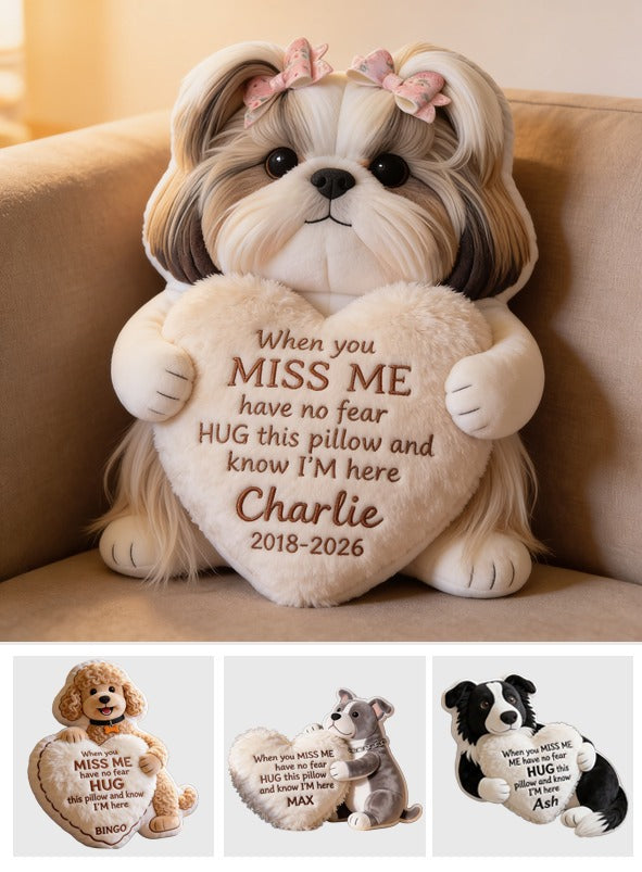 Personalized Shih Tzu Memorial Faux Fur Shaped Pillow Pet Remembrance Gift