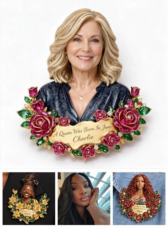 Personalized 50th Birthday Middle-Aged Woman 3D Embossed Enamel Pin Gift