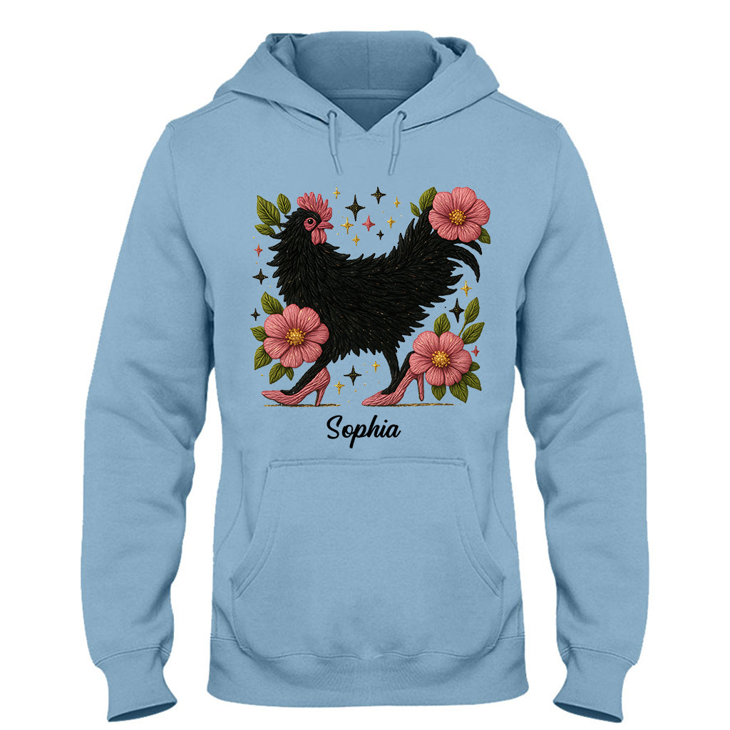 Floral Chicken - Personalized Chicken T-shirt And Hoodie