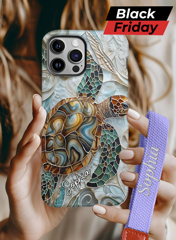 Coque de téléphone personnalisée avec motif tortue pour les amoureux des tortues