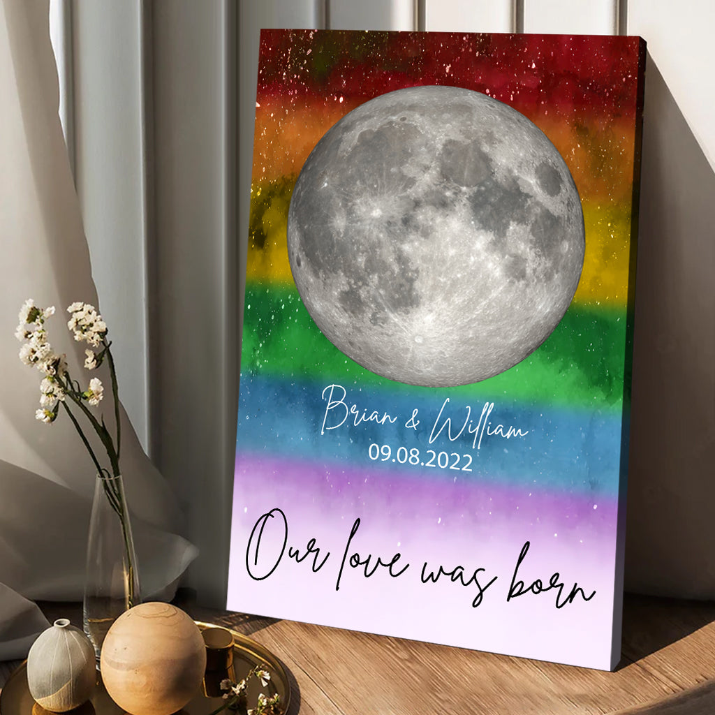 Our Love Was Born - Personalized LGBT Support Canvas And Poster