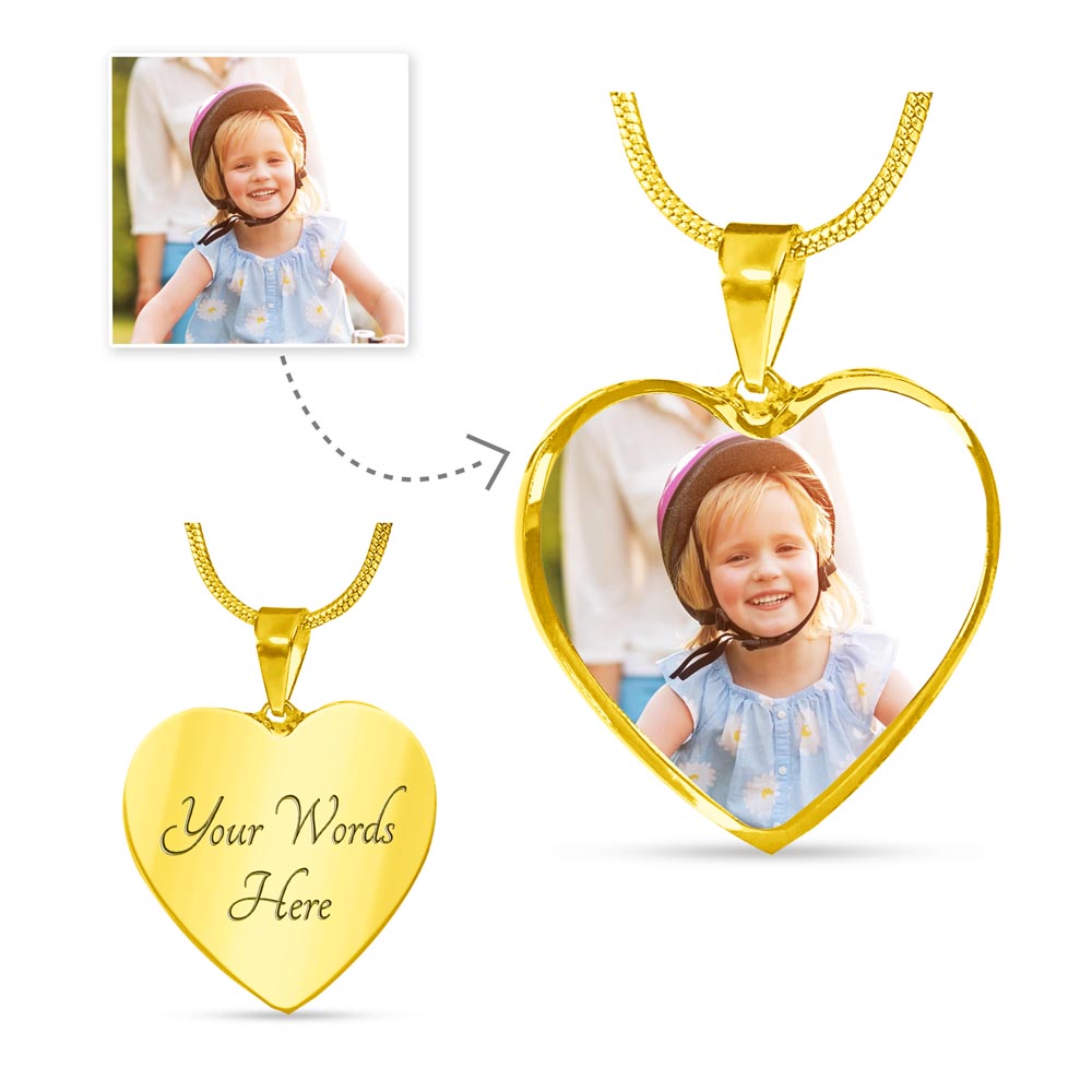 To My Girlfriend - Personalized Couple Nightmare Heart Pendant Necklace - jak6928