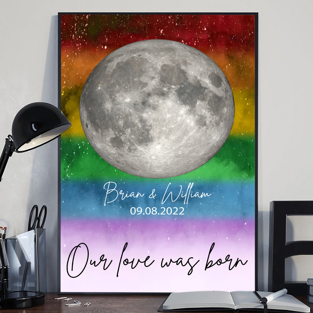 Our Love Was Born - Personalized LGBT Support Canvas And Poster