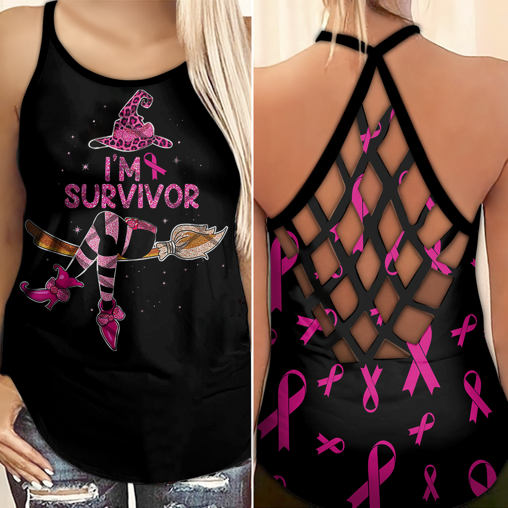 Ich bin Survivor Witch – Tanktop mit Kreuzmotiv zur Sensibilisierung für Brustkrebs 0722