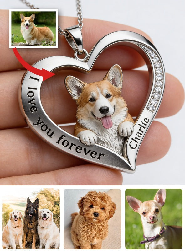 Personnalisé à partir de n'importe quelle photo - Collier en métal en forme de Corgi gallois