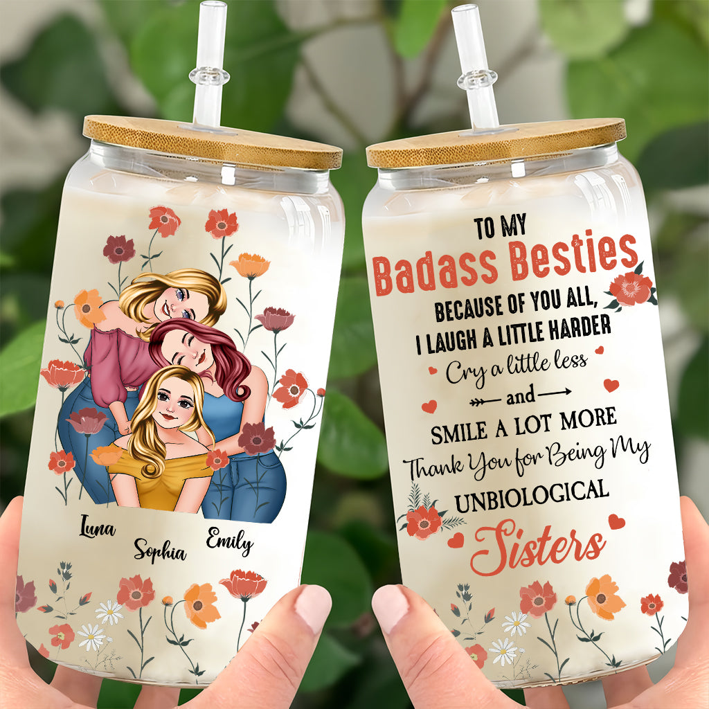 My Unbiological Sisters - Personalized Bestie Can Glass