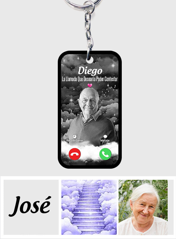 La Llamada Que Desearía Poder Contestar - Personalized Memorial Keychain