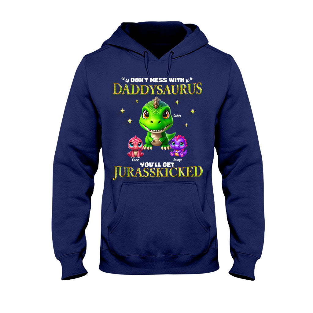 Daddysaurus Grandpasaurus 3D Dinosaurs - Personalized Father T-shirt And Hoodie