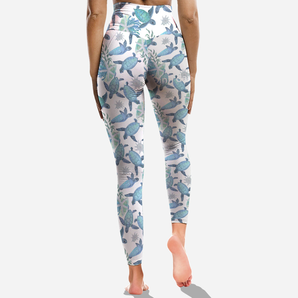 Love Turtles - Personalized Turtle Cross Tank Top and Leggings