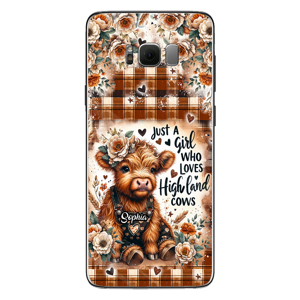 Jut A Girl Who Loves Highland Cow - Personalized Phone Case