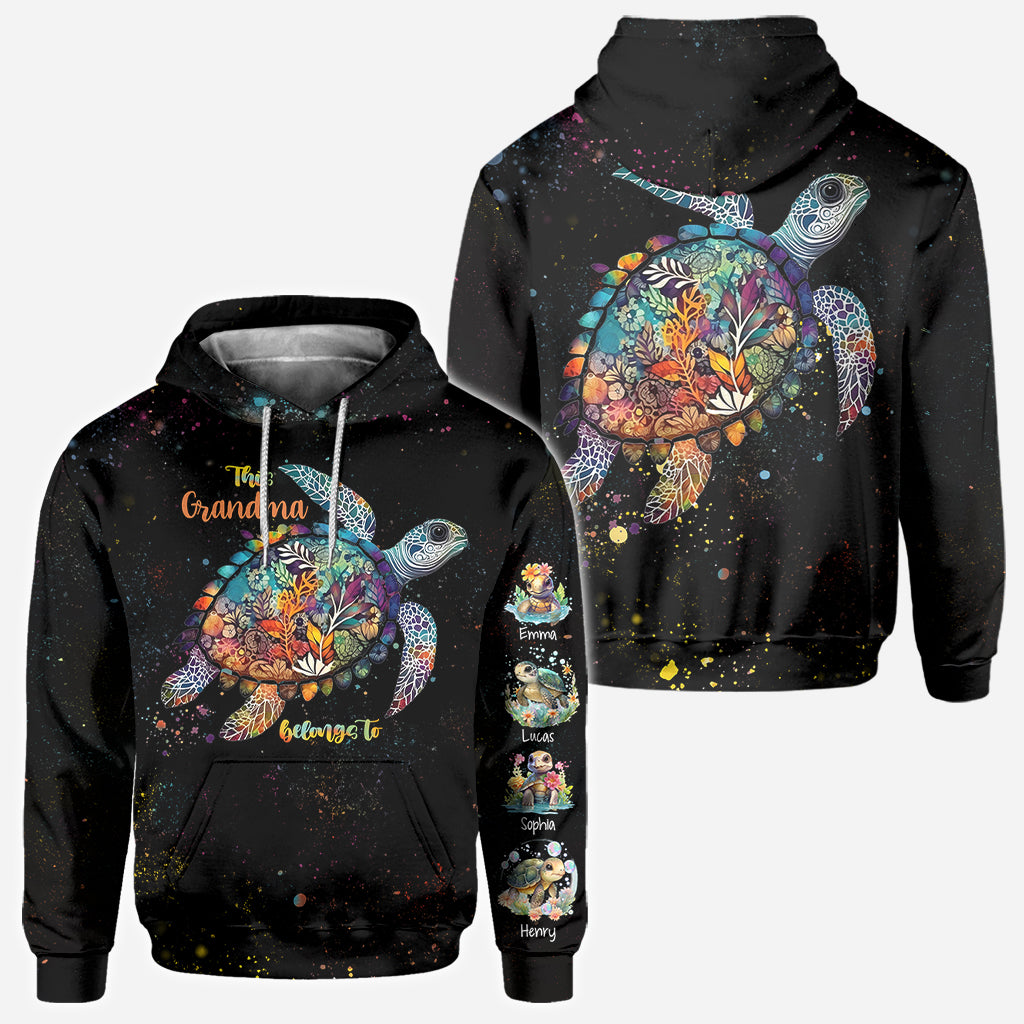 This Grandma Mom Belongs To - Personalized Turtle All Over Shirt