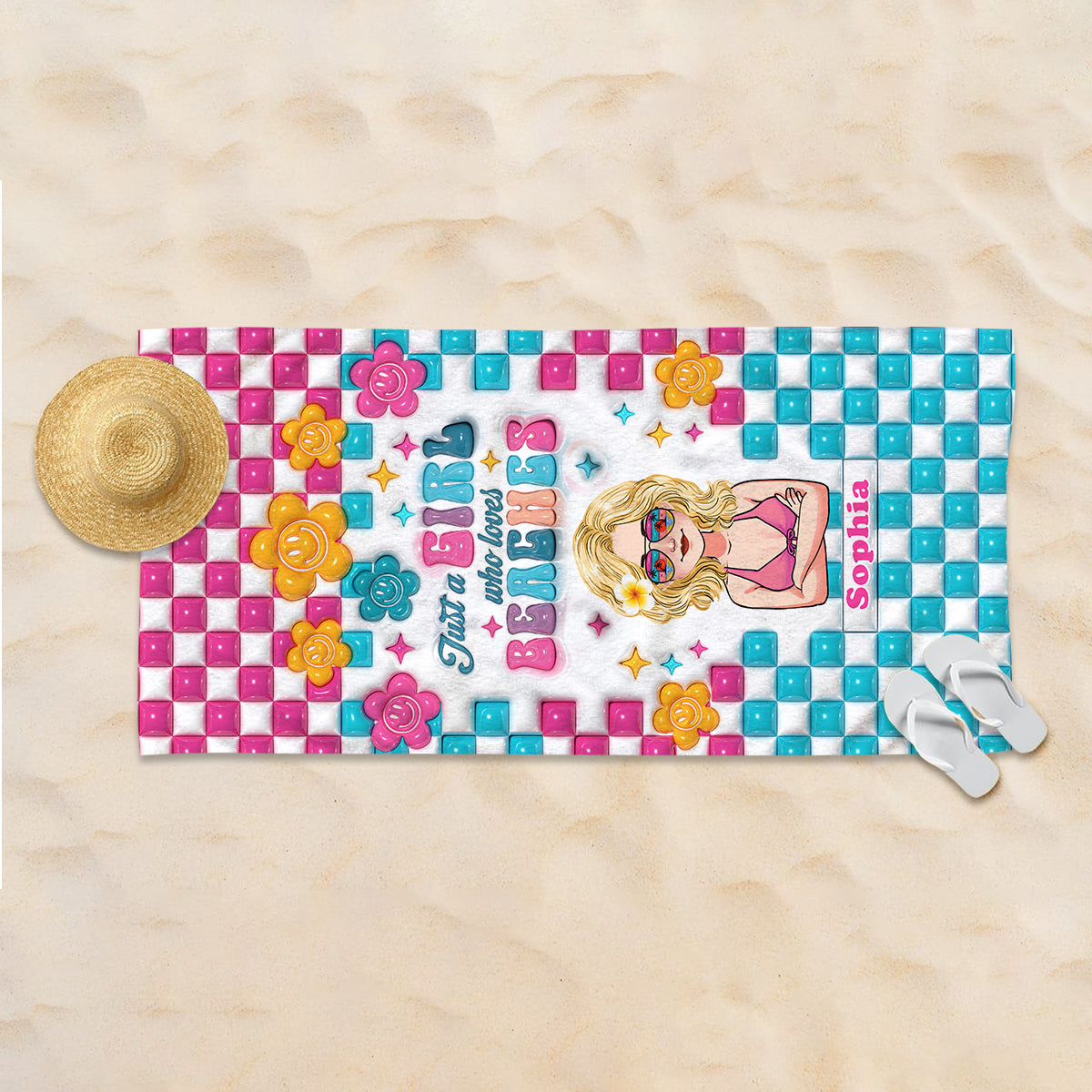 Just A Girl Who Loves Beaches - Personalized Sea Lover Beach Towel