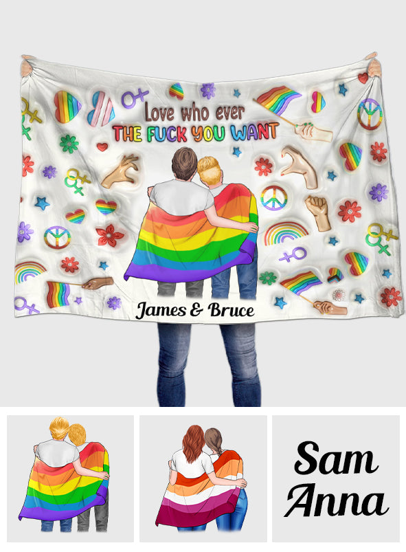 Aimez qui vous voulez - Drapeau de maison personnalisé pour le soutien LGBT