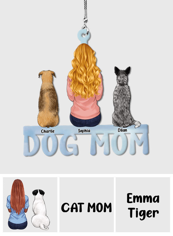 Maman chien, maman chat, papa chien, papa chat - Ornement de voiture personnalisé pour chien