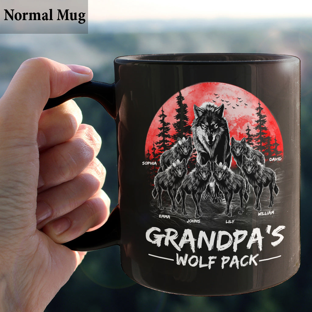 Grandpa's Wolf Pack - Personalized Grandpa Mug