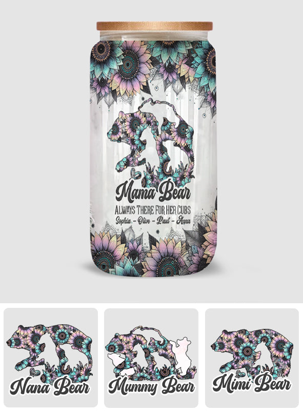 Mama Bear Always There For Her Cubs - Personalized Mother Can Glass