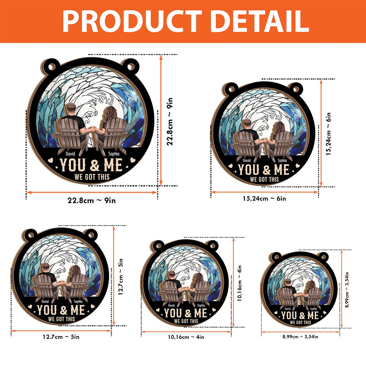 You & Me, We Got This - Personalized Couple 2 Layered Window Hanging Suncatcher