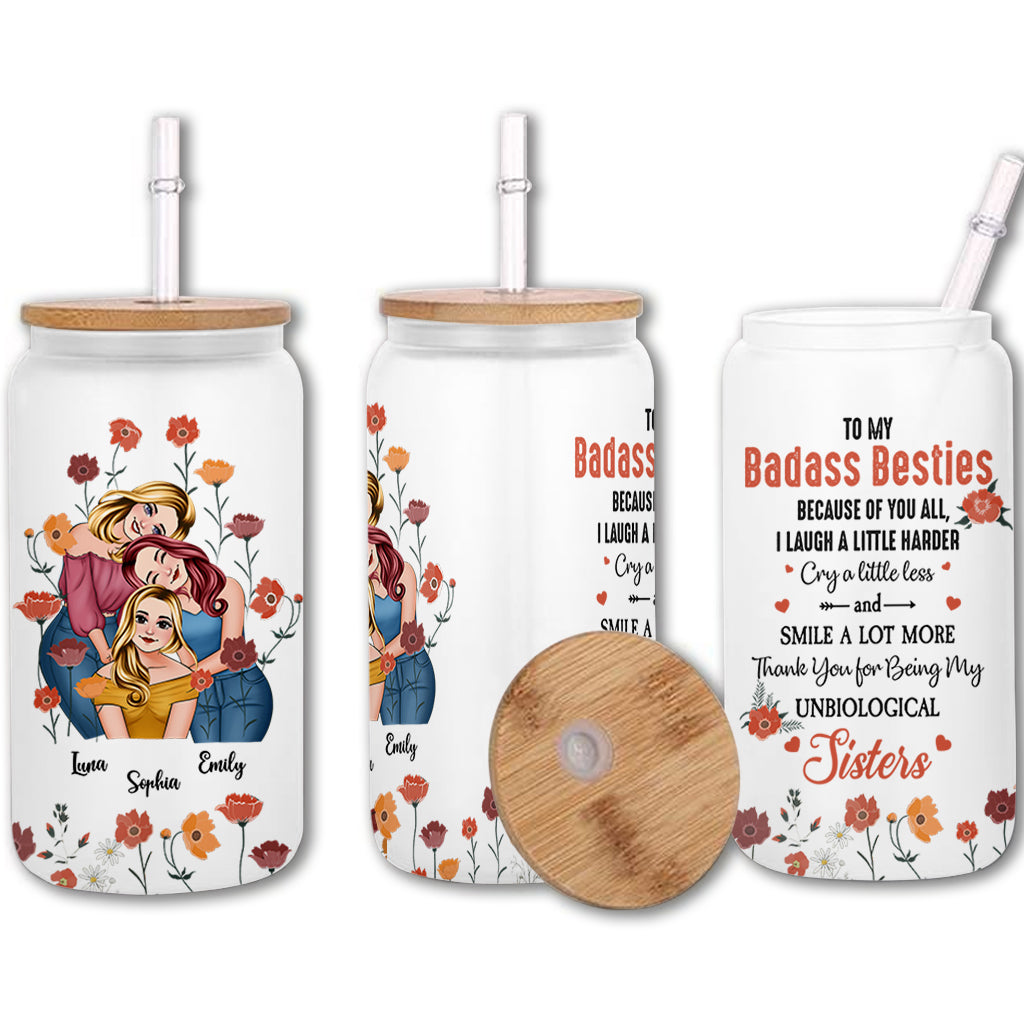My Unbiological Sisters - Personalized Bestie Can Glass