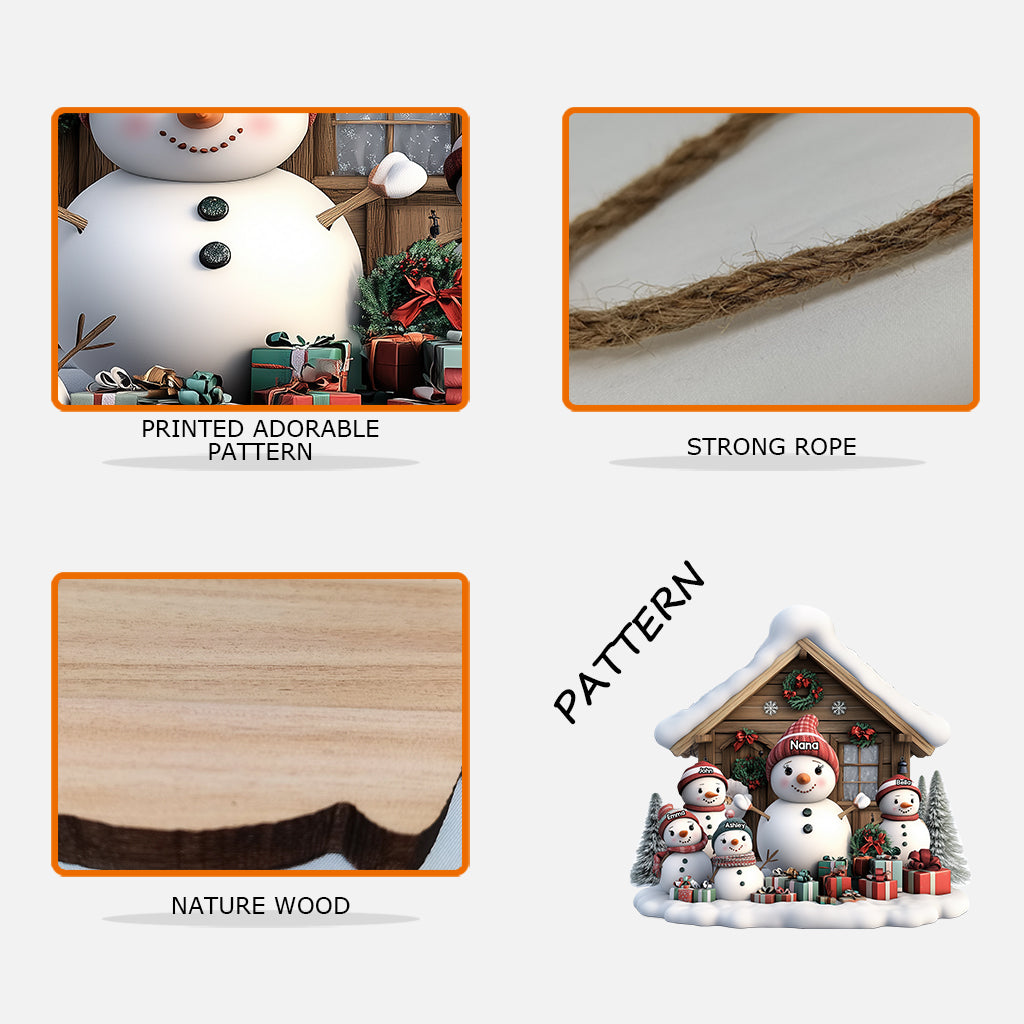 Any Title Cute Snowman - Personalized Grandma Custom Shaped Wood Sign