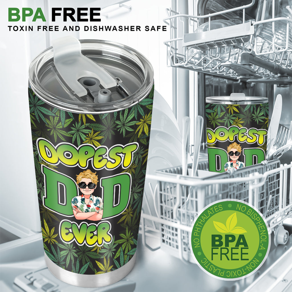 Dopest Dad Marijuana Daddy - Personalized Weed Tumbler