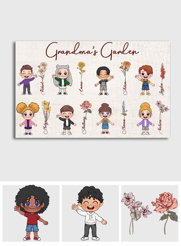 Grandma's Garden - Personalized Grandma Canvas And Poster
