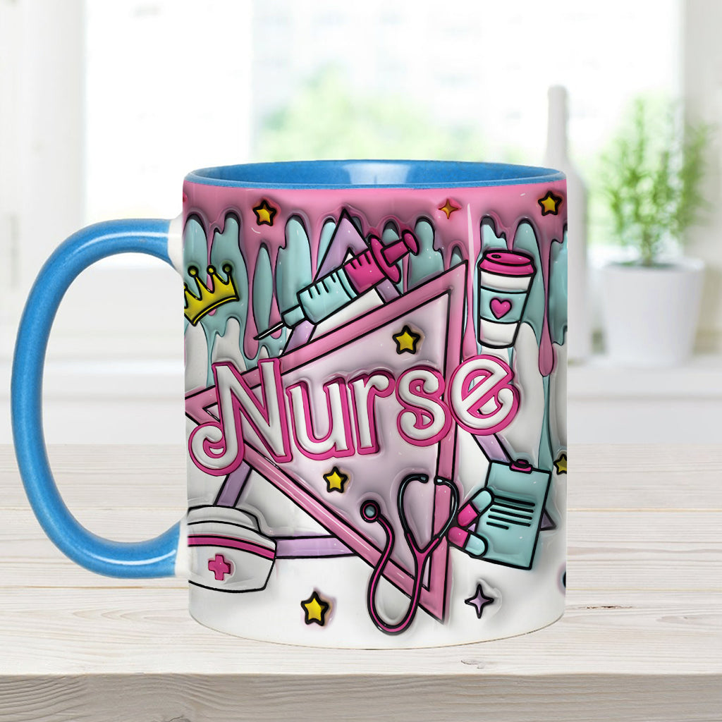 Nurse Life Pink Doll - Personalized Nurse Accent Mug