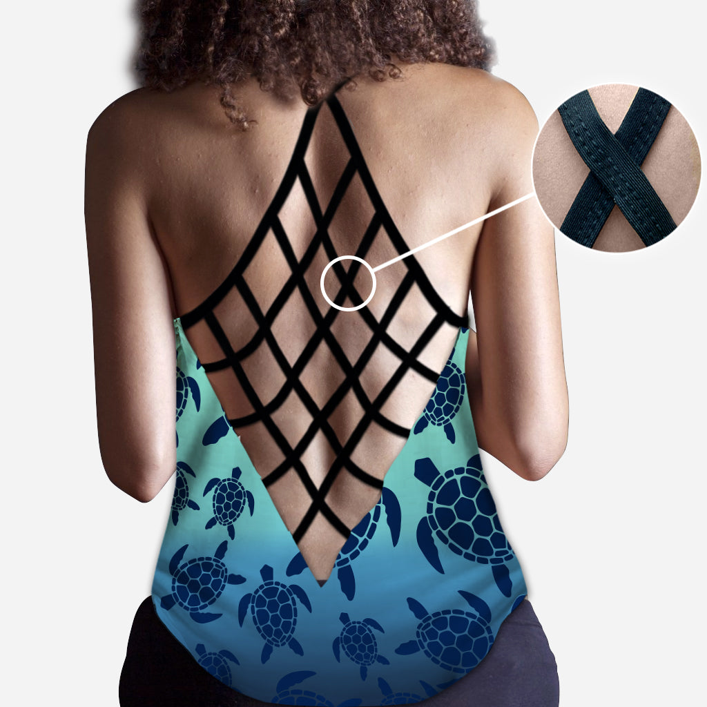 Always Salty - Personalized Turtle Cross Tank Top and Leggings