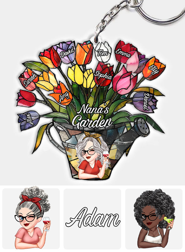Grandma's Garden - Personalized Grandma Keychain