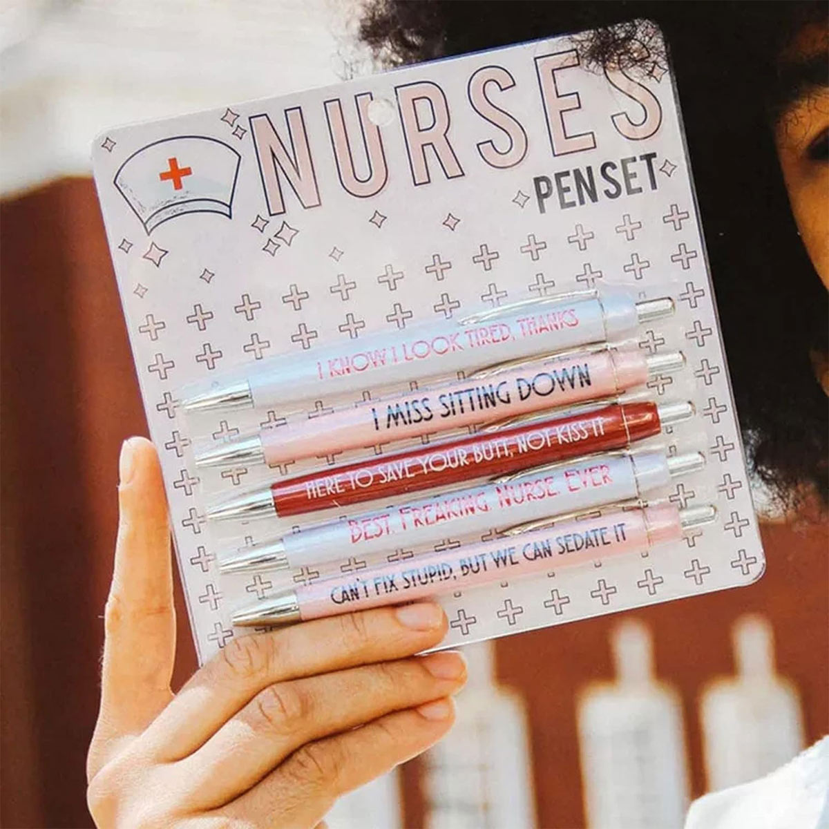 Nurse Pen Set Funny Pink - Nurse Nurse Pen Set